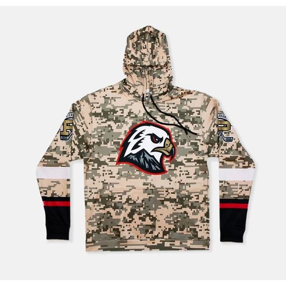 Portland Winterhawks Jersey Hoodie Camo Sweatshirt Pullover Men's 3XL NWOT - Picture 1 of 8